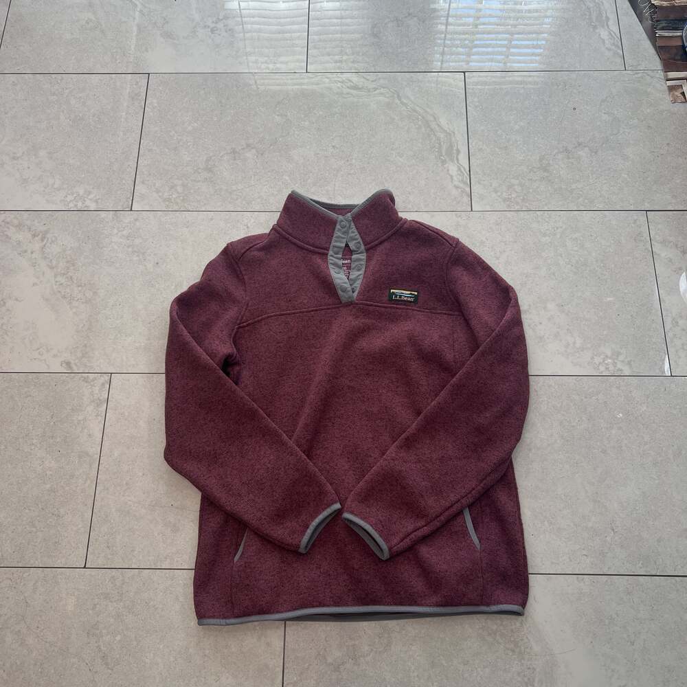 L.L.Bean Women's Sweater Fleece Pullover Heathered Mauve Size Medium